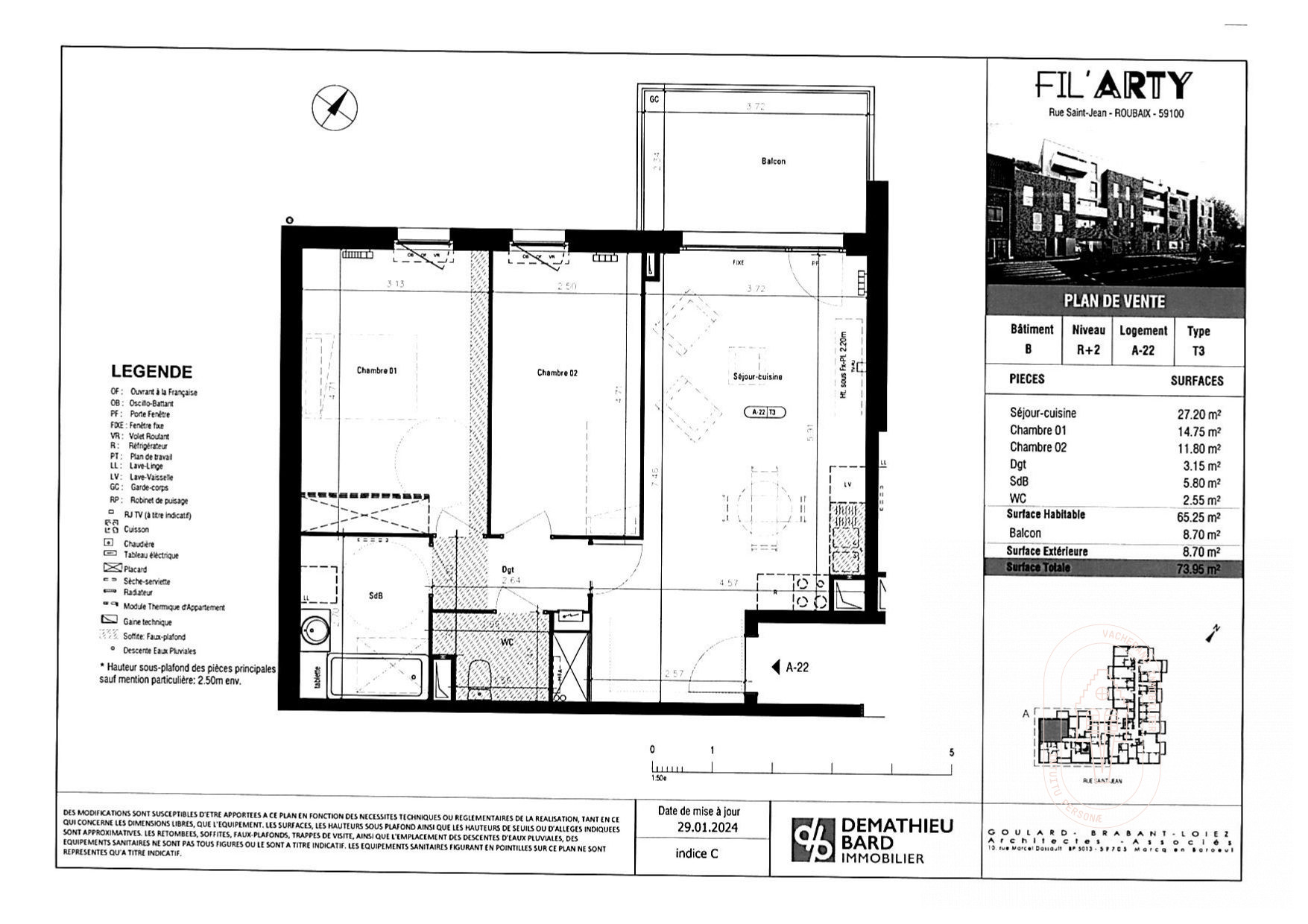 Vente Appartement 65m² Roubaix 1