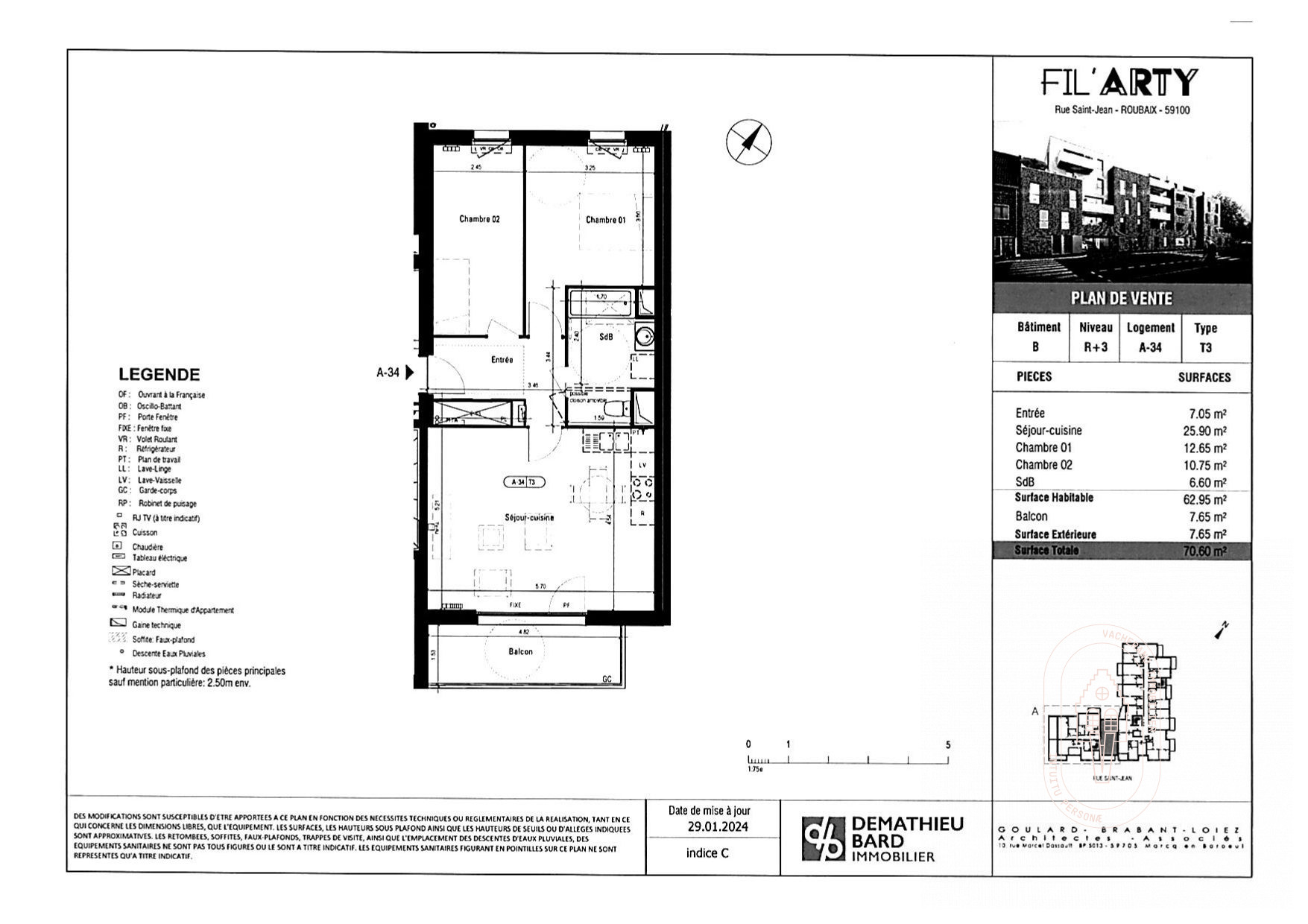 Vente Appartement 63m² Roubaix 1